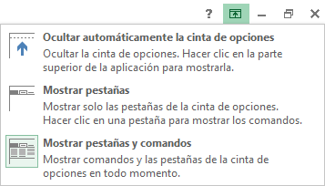 Cinta de opciones de Excel
