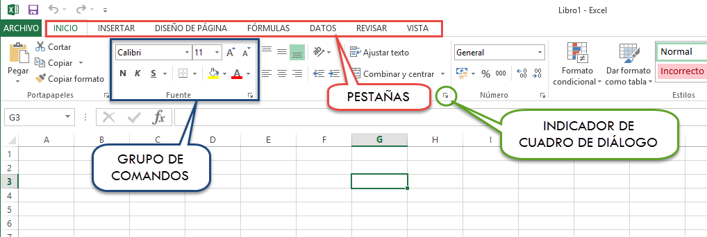Pestañas en Excel